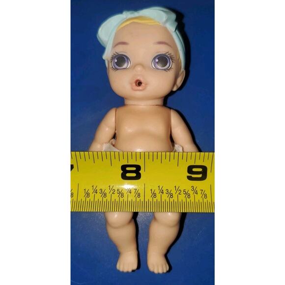 4 Inch Zapf Creations Baby Surprise Blue Bow Purple Eyes Diaper Collectible - Picture 8 of 8